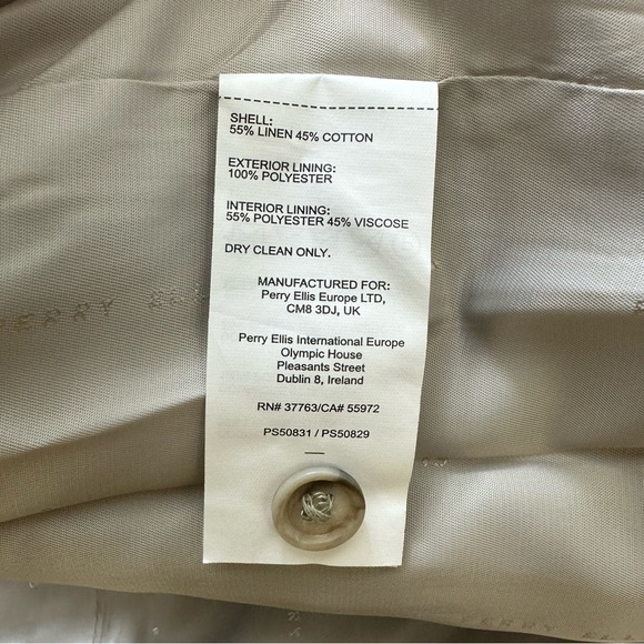 Perry Ellis Mens Vest Large Linen Blend Natural Linen Core NWT - Picture 6 of 14